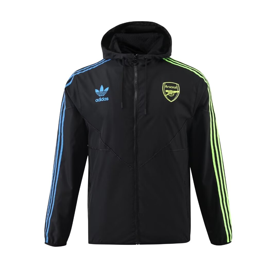2023/24 Arsenal black hooded windbreaker 1:1 Thai quality