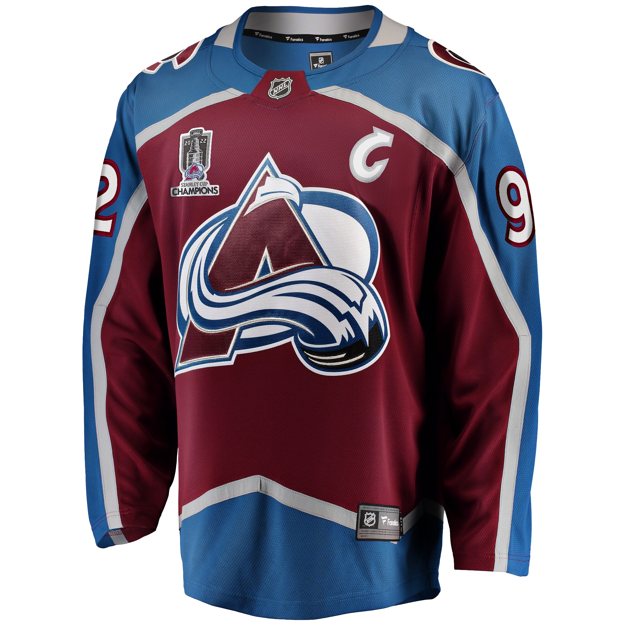 Gabriel Landeskog Colorado Avalanche Fanatics Home 2022 Stanley Cup Champions Breakaway   Jersey – Burgundy