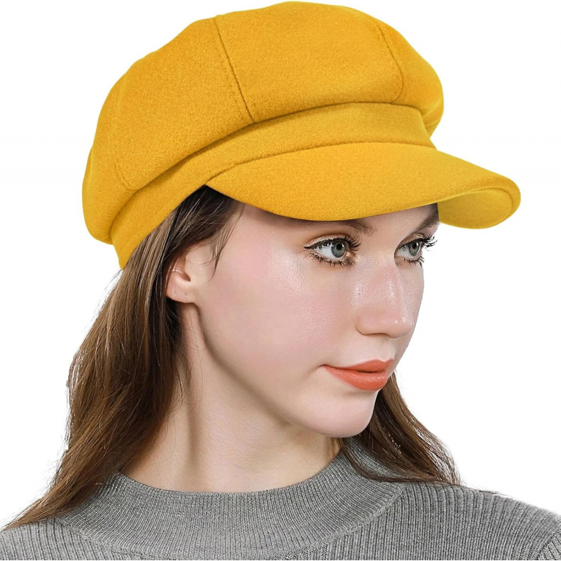 Women's Newsboy Cap Wool Blend Retro Solid Color Girls
