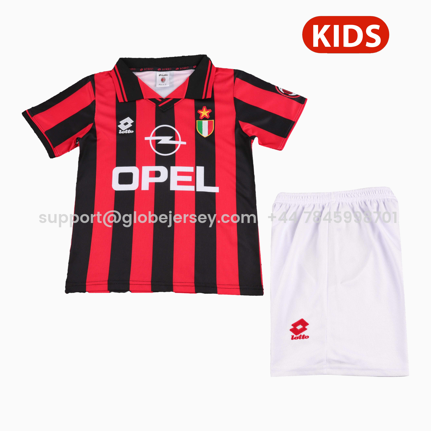 Retro AC Milan 1996-97 Home Kids Kit