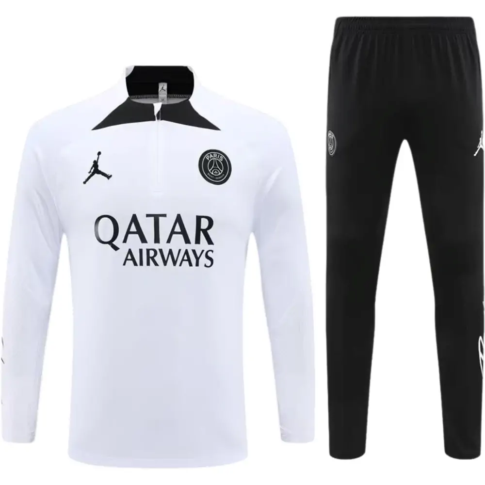 2023/2024 Paris Saint-Germain half-pull training suit white suit