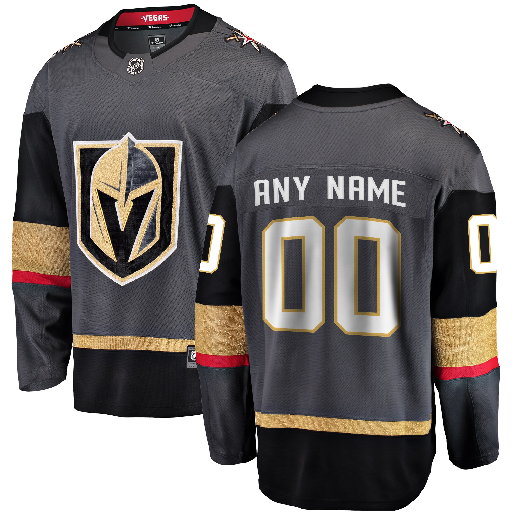 Vegas Golden Knights Fanatics Alternate Breakaway Custom Jersey – Gray