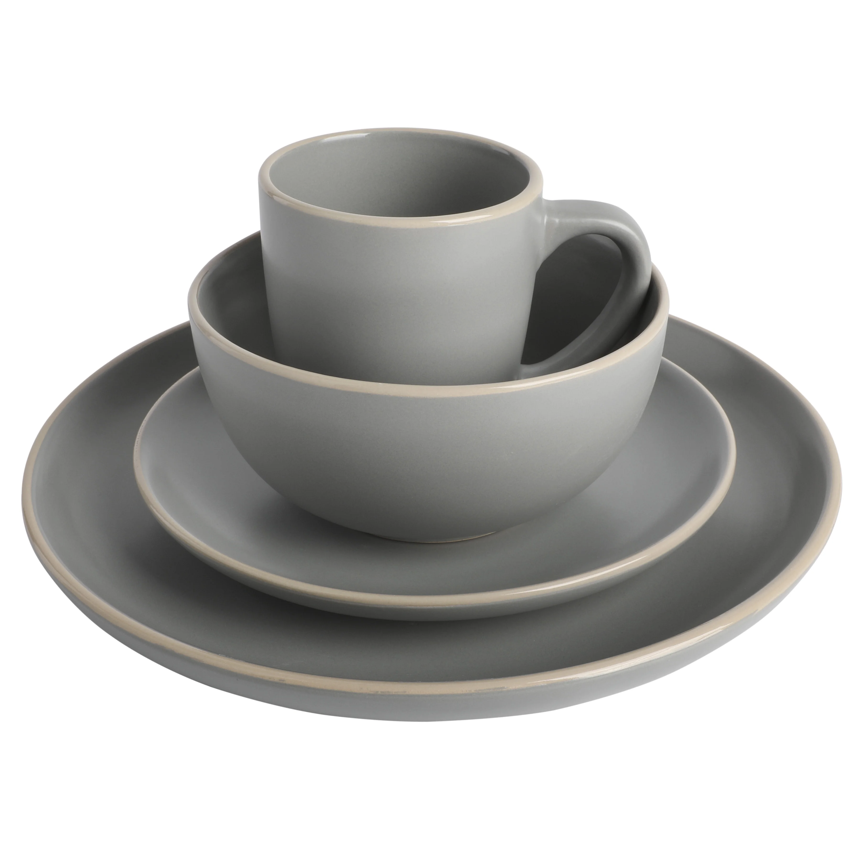 Gibson Home Rockaway 32 Piece Dinnerware Set - Gray