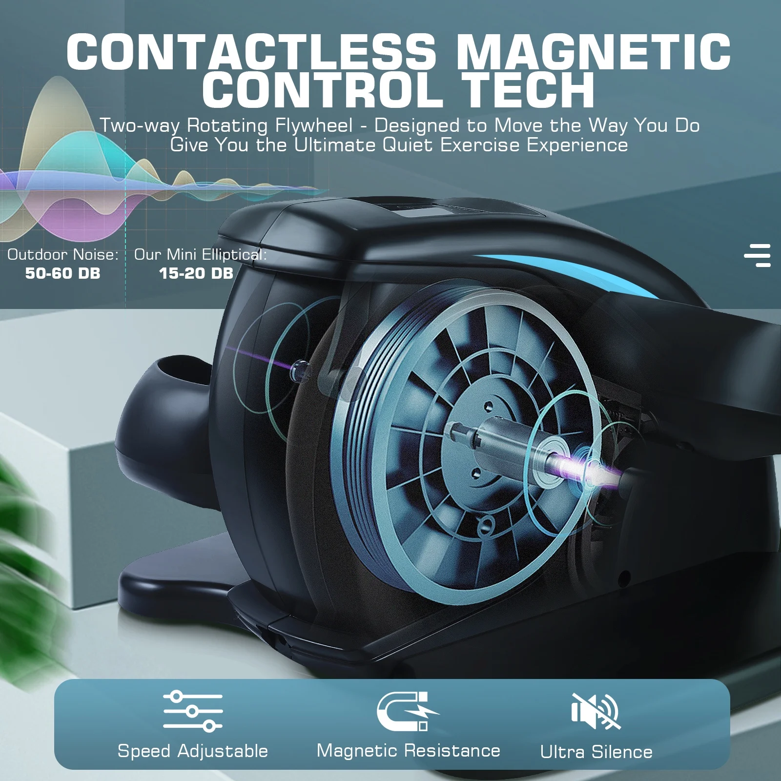 Elliptical Machine, Under Desk Elliptical with Remote Control, Quiet Home Ellipse Exerciser for Seniors