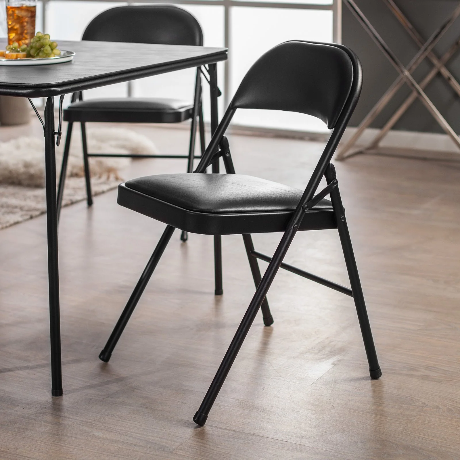 Sudden Comfort Steel Indoor Folding Chair, Sand Tan (Set of 4)
