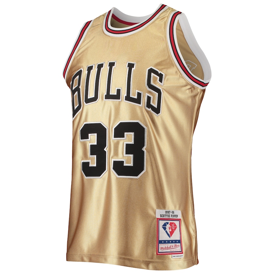 Scottie Pippen Chicago Bulls Mitchell & Ness 75th Anniversary 1997/98 Hardwood Classics Swingman Jersey - Gold