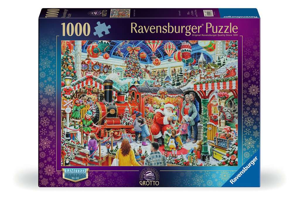 Christmas No29: Santa's Steam Train Grotto – 1000 Piece Jigsaw Puzzle (Ravensburger)