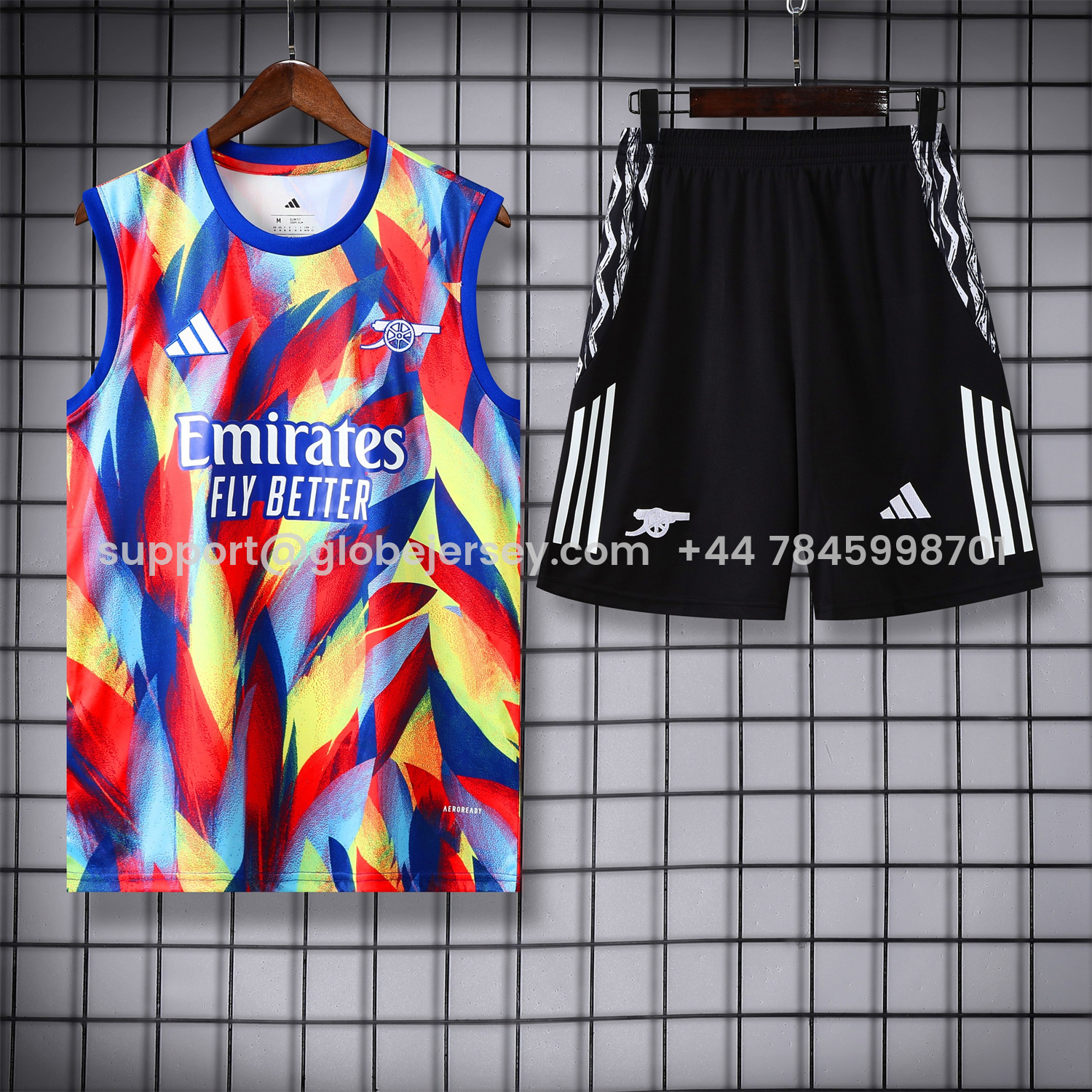 Arsenal 25-26 Vest Training Set - Colorful Festival Vest and Black Shorts