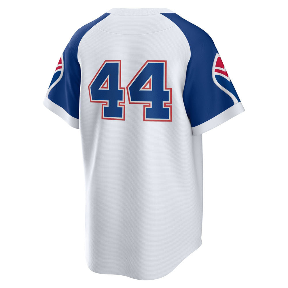 Men's Atlanta Braves Hank Aaron Home Cooperstown Collection Player Jersey - White