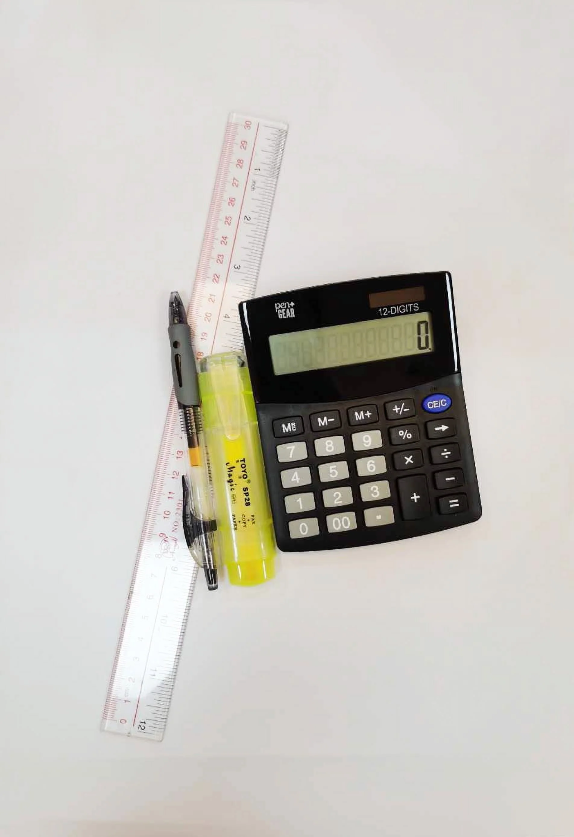 Pen + Gear 12 Digit Mini Desktop Calculator, Black, Office