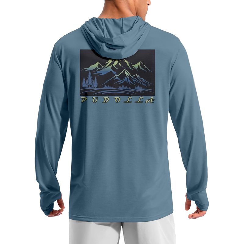Men's UPF 50+ Sun Protection Hoodie Lightweight Long Sleeve