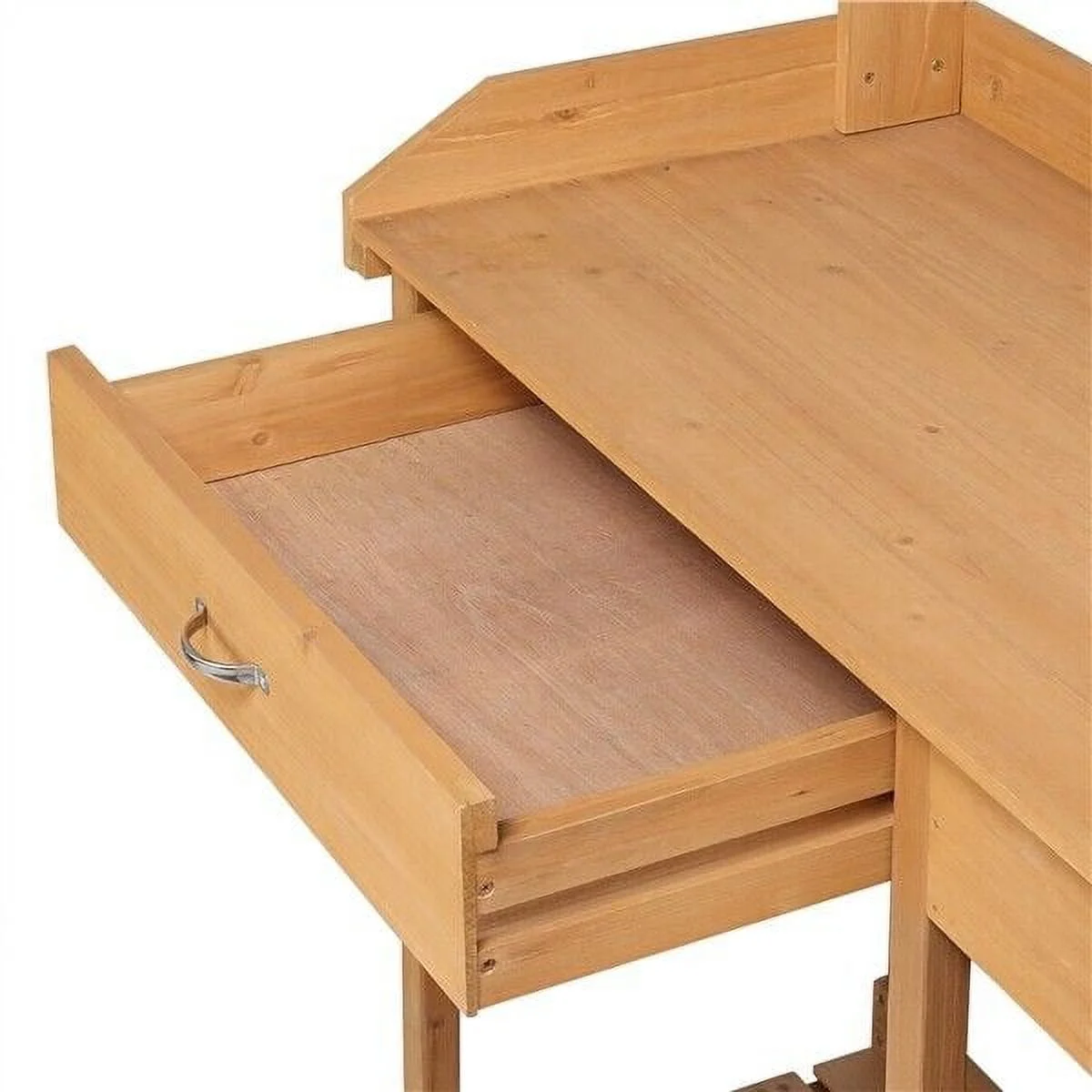 XYTREW Garden Potting Bench Table �C Outdoor Wooden Workstation for Gardening with Storage Shelves, Natural Fir Wood Planting Work Desk