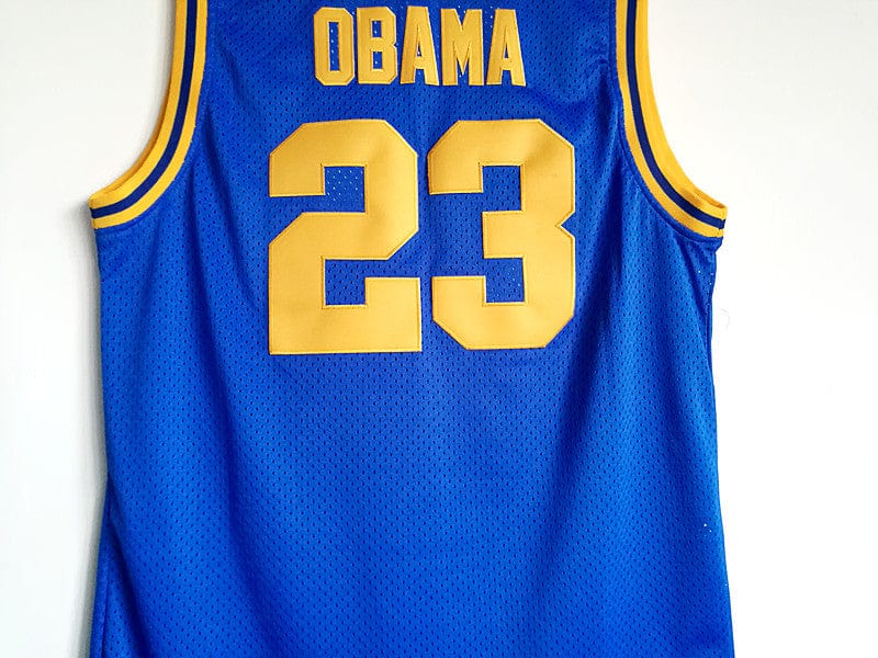 NCAA Punahou School No. 23 OBAMA Obama blue top mesh basketball jersey