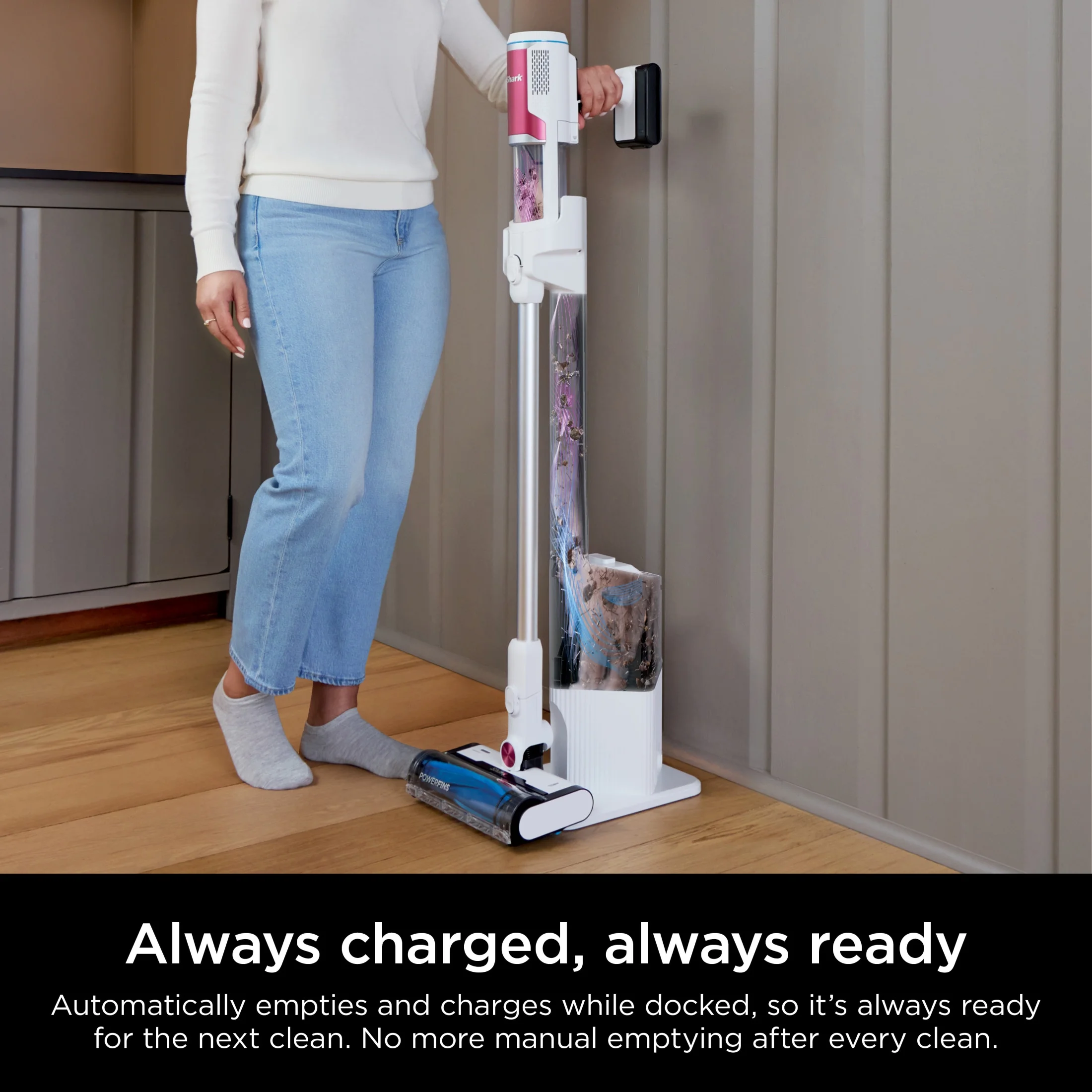 Open Box Shark Clean & Empty Cordless Stick Vacuum Cleaner- Auto Empty Base, Self Cleaning Brushroll, HEPA Filter