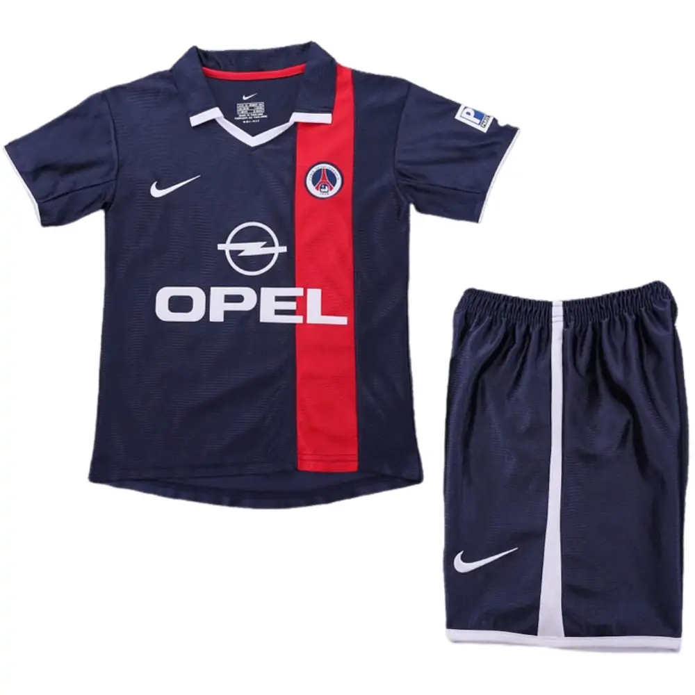 2001-02 Paris Saint-Germain Home Retro Children's Jersey Set - Fans Edition