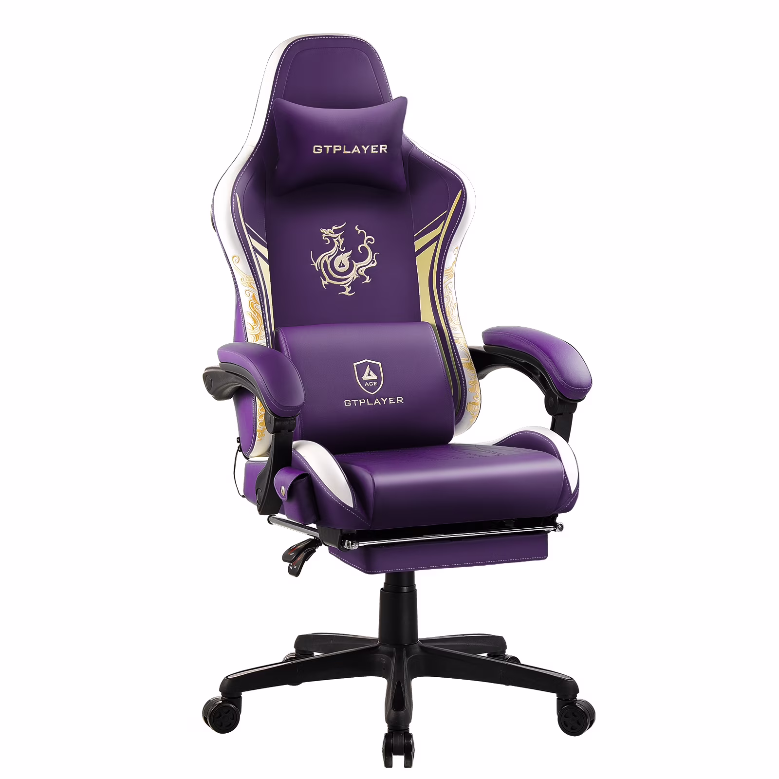 GTPLAYER Gaming Chair with Bluetooth Speakers and Footrest Office Desk Chair, Blue