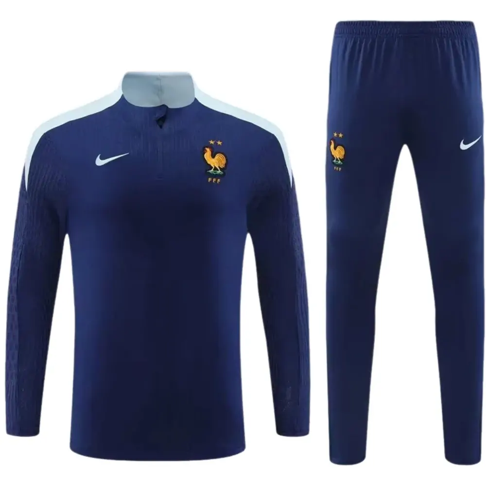 2024/25 France half-pull training jersey royal blue 1:1 Thai quality set