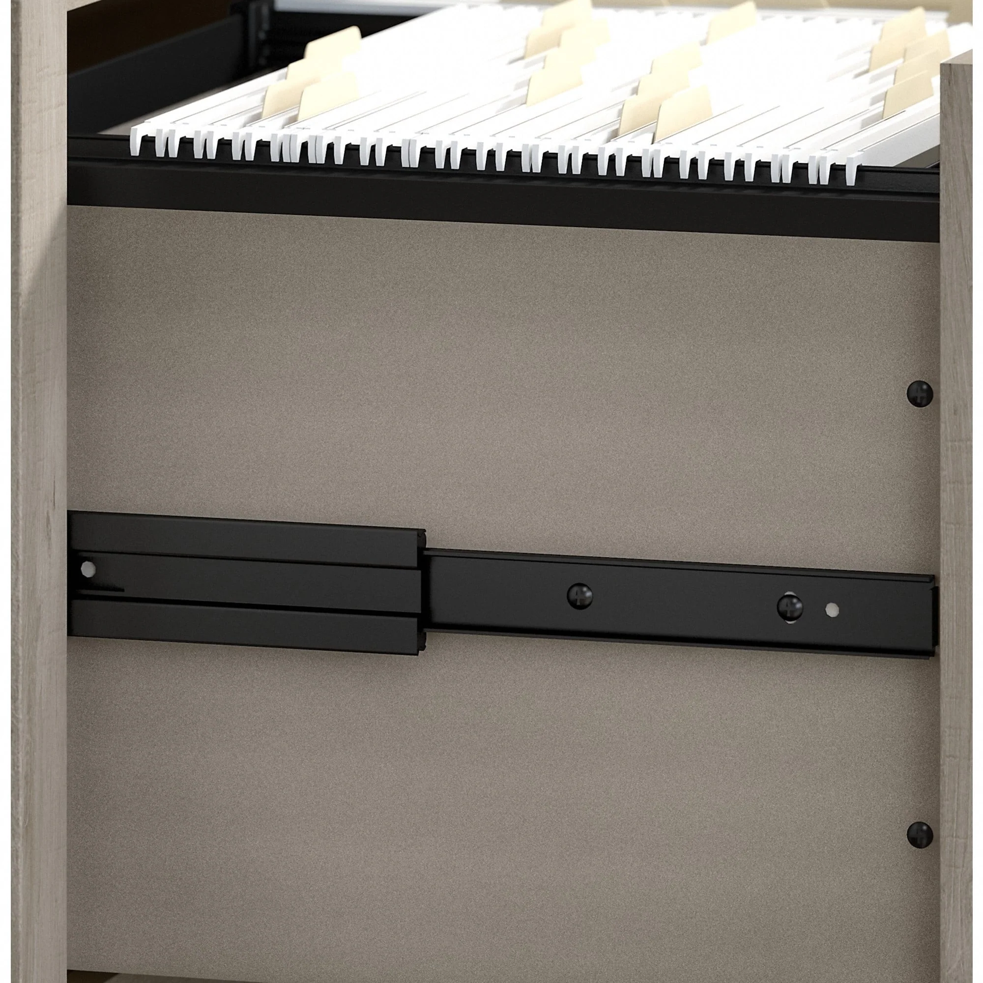 Bush Furniture Key West 2 Drawer Mobile File Cabinet in Washed Gray