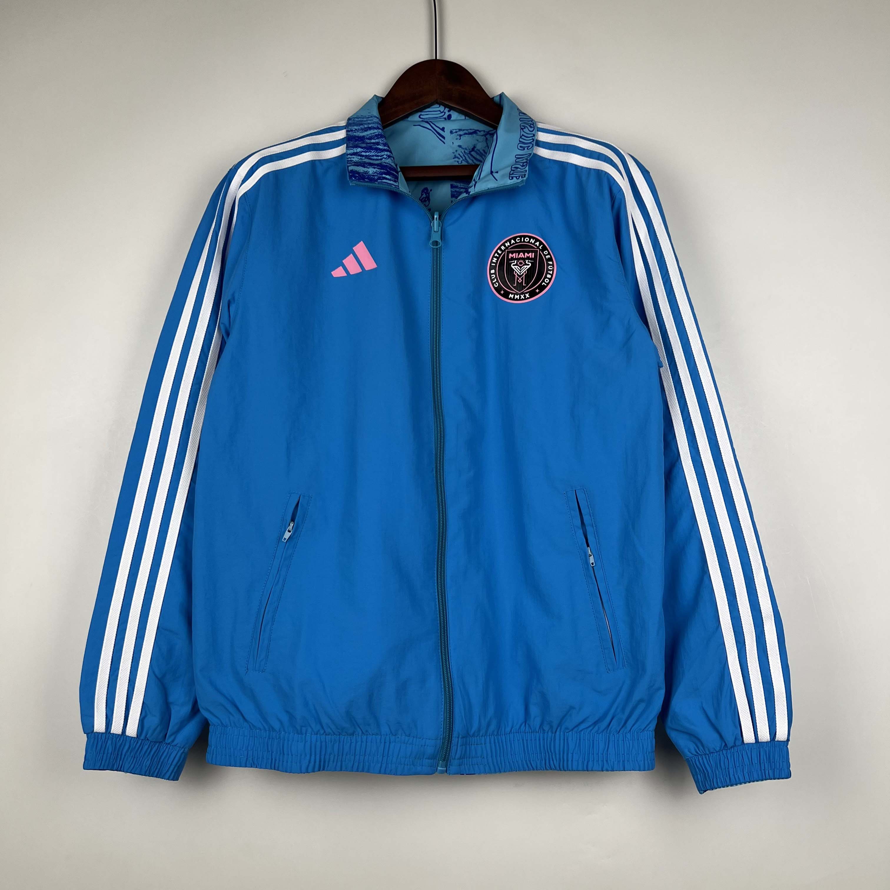 2023/2024 Inter Miami Reversible Windbreaker Blue Soccer Jersey 1:1 Thai Quality