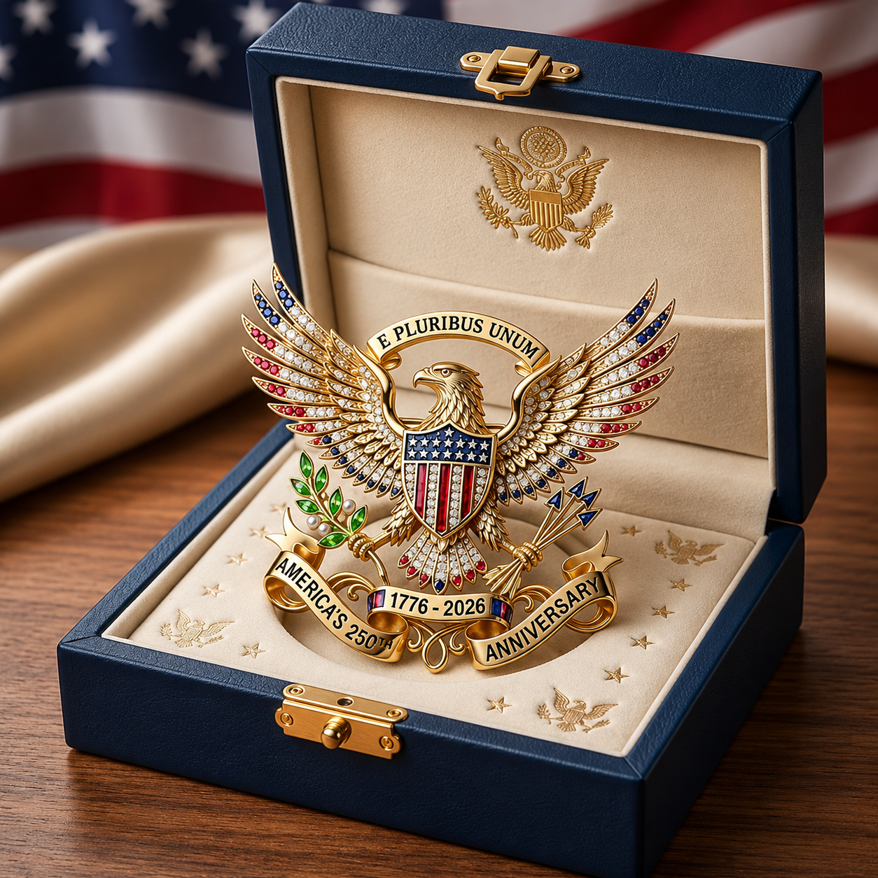 America’s 250th Anniversary Rhinestone Flag Pin