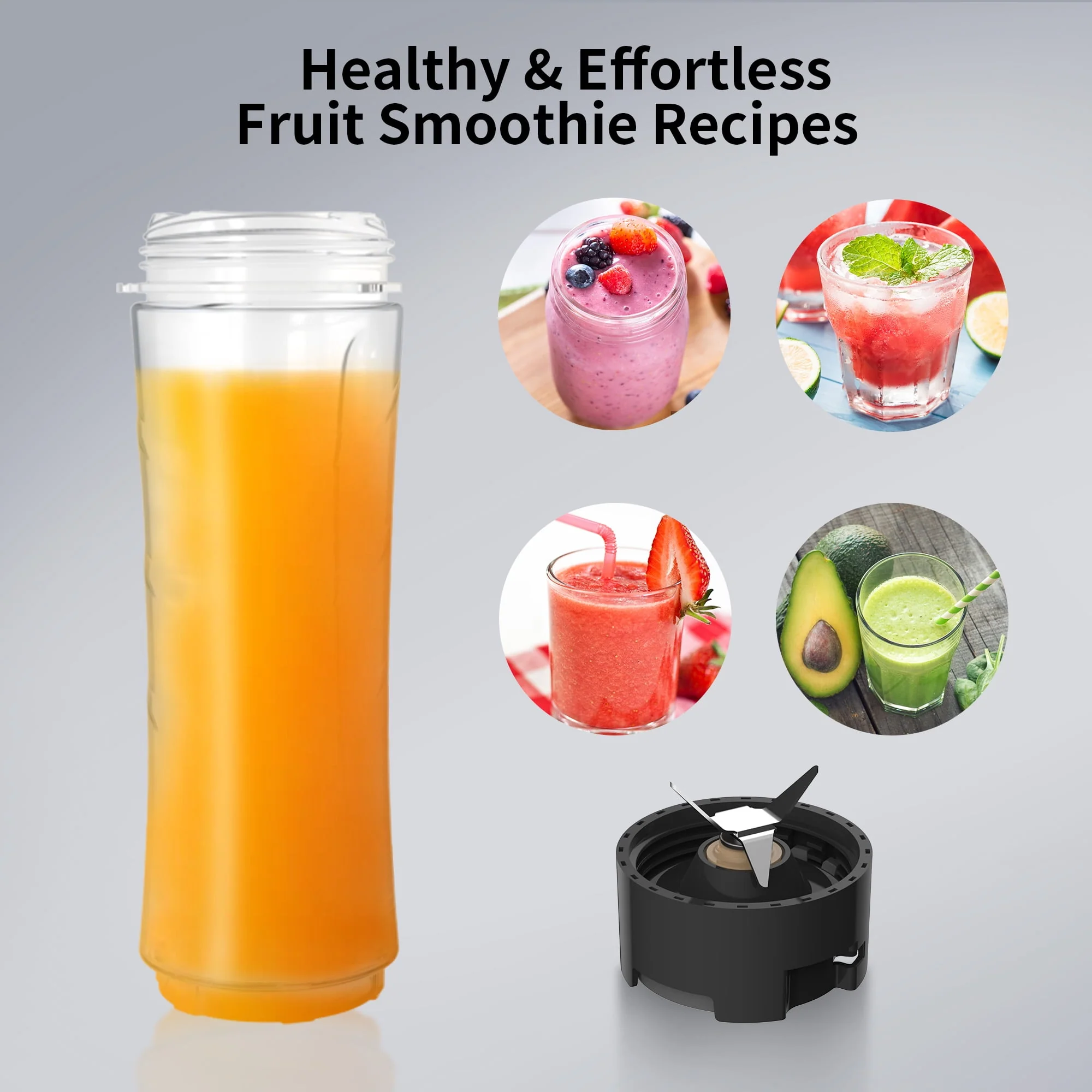 VAVSEA 1000W Smoothie Bullet Blender for Shakes and Smoothies, 3 IN1 Kitchen Personal Blenders and Grinder Combo for Protein Drinks, BPA-Free, 2 Speeds & Pulse