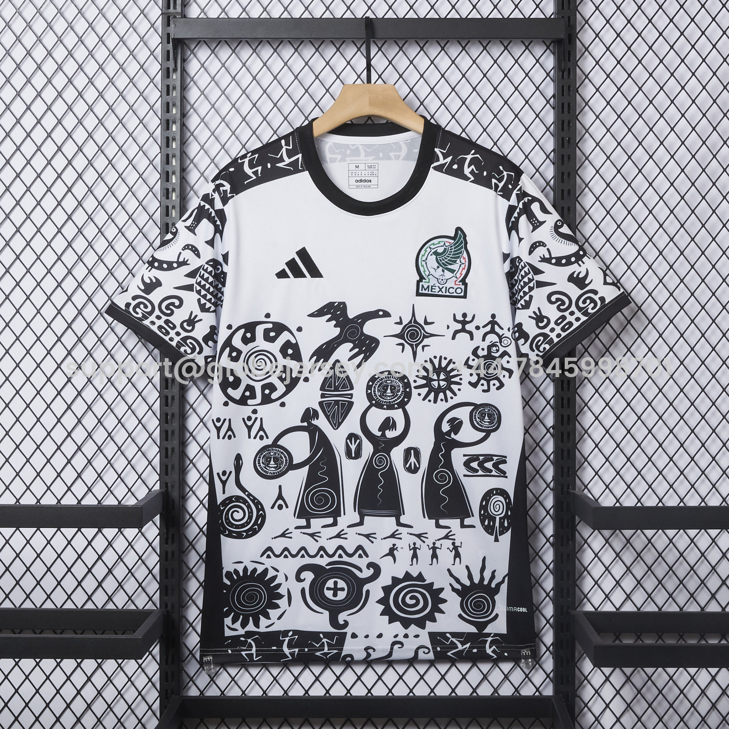 Mexico 25-26 Mayan Cvilization Black And White Special Jersey - Fans Version