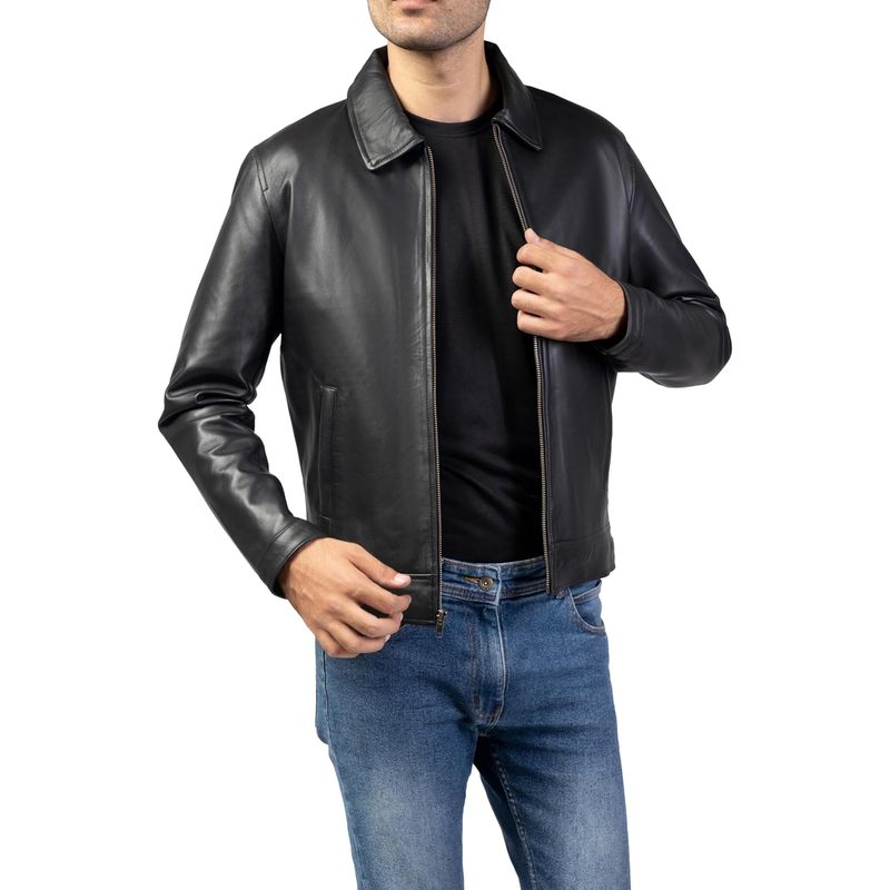 Collar Premium Leather Jacket Men