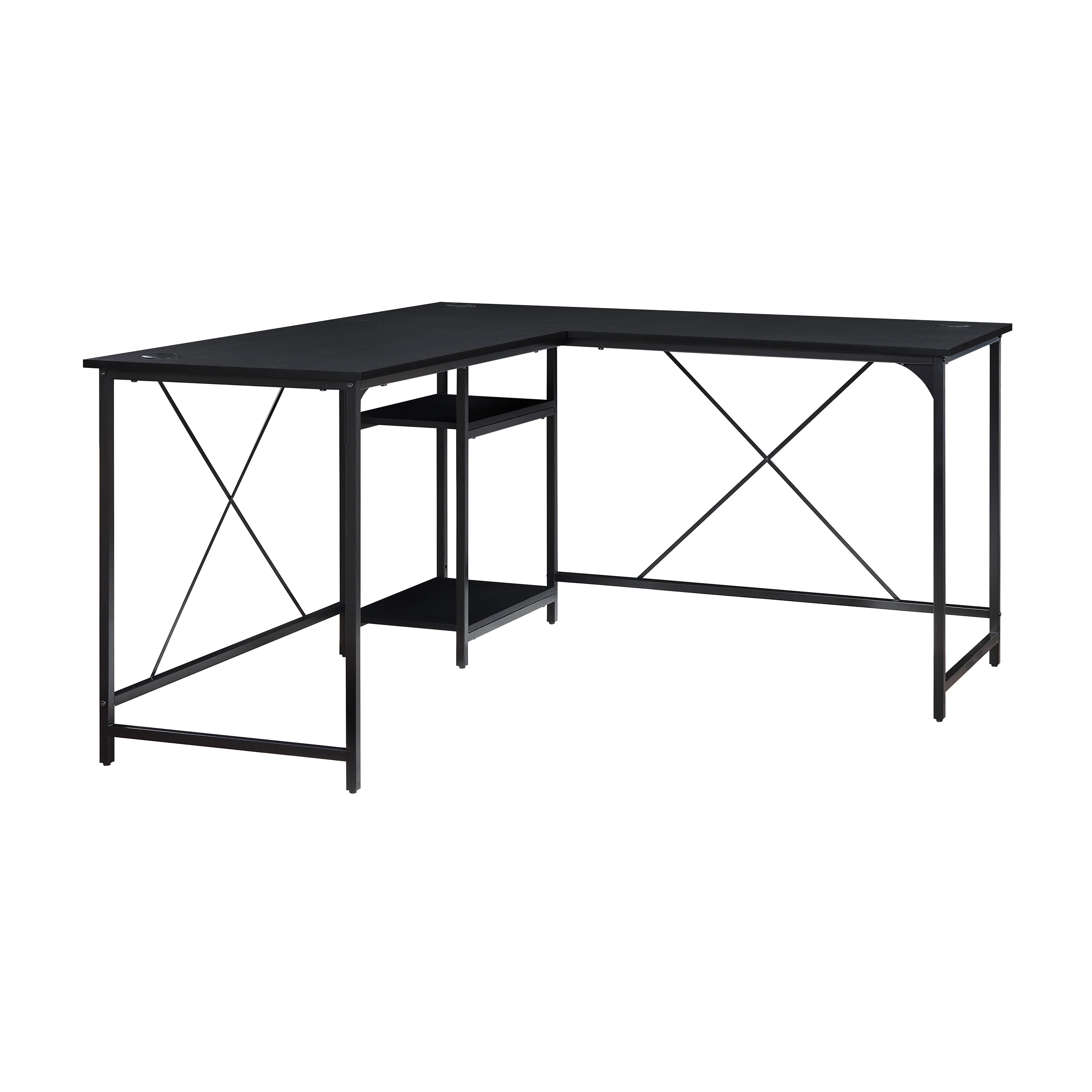 Mainstays Two-Way Convertible Desk with Lower Storage Shelf, Charcoal, for Adults and Teens