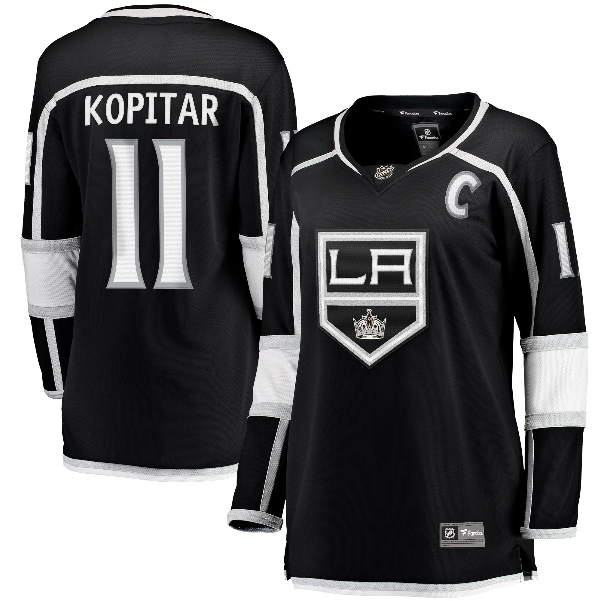 Anze Kopitar Los Angeles Kings Fanatics Women’s Home Captain Patch Breakaway   Jersey – Black