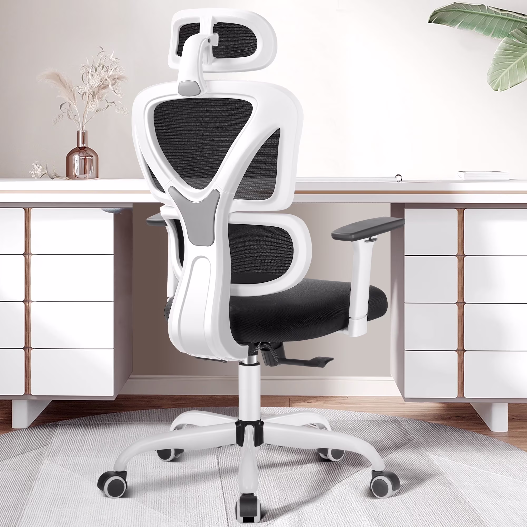 COOLHUT Ergonomic Office Chair, High Back Adjustable Computer Desk Chair with Lumbar Support, 500lb, Black