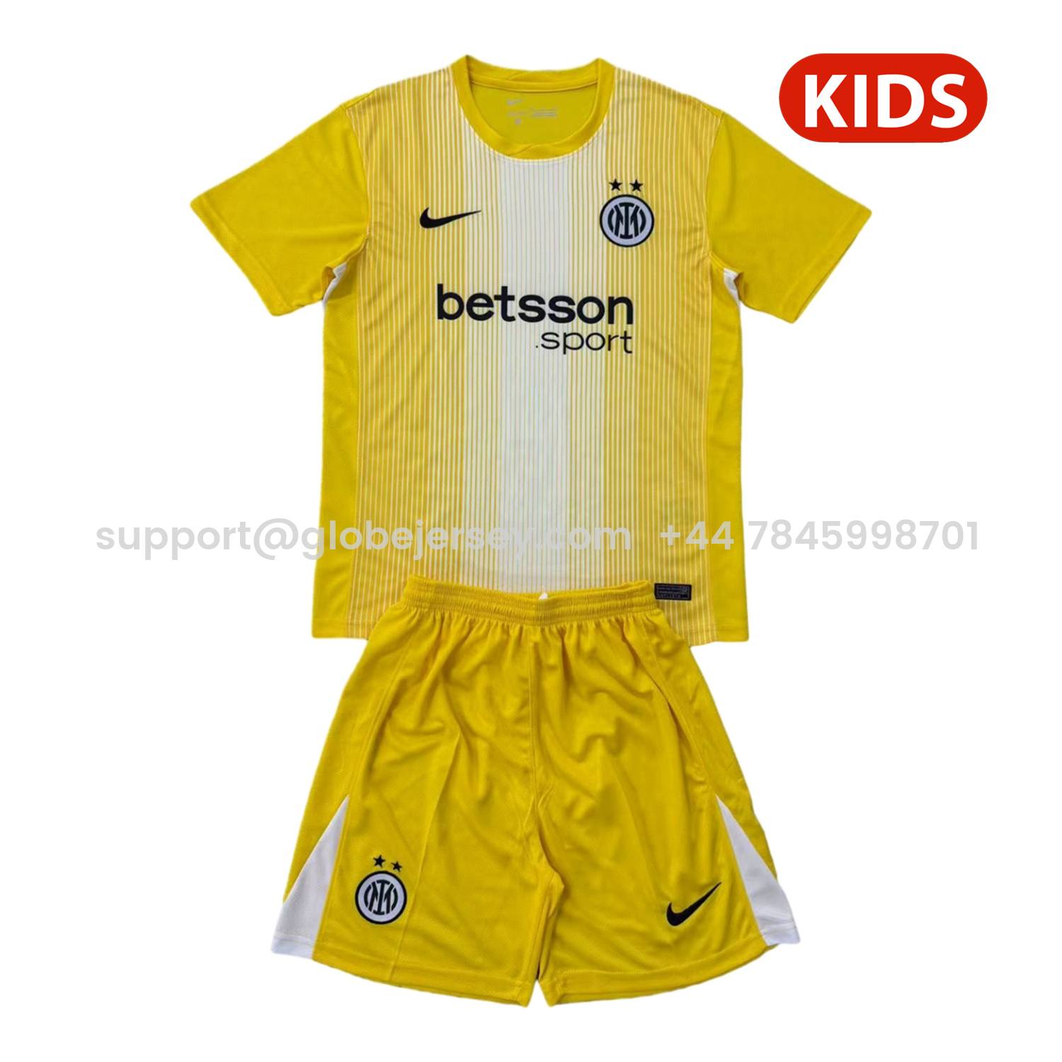 Inter Milan 25-26 Yellow Goalkeeper Kids Kit