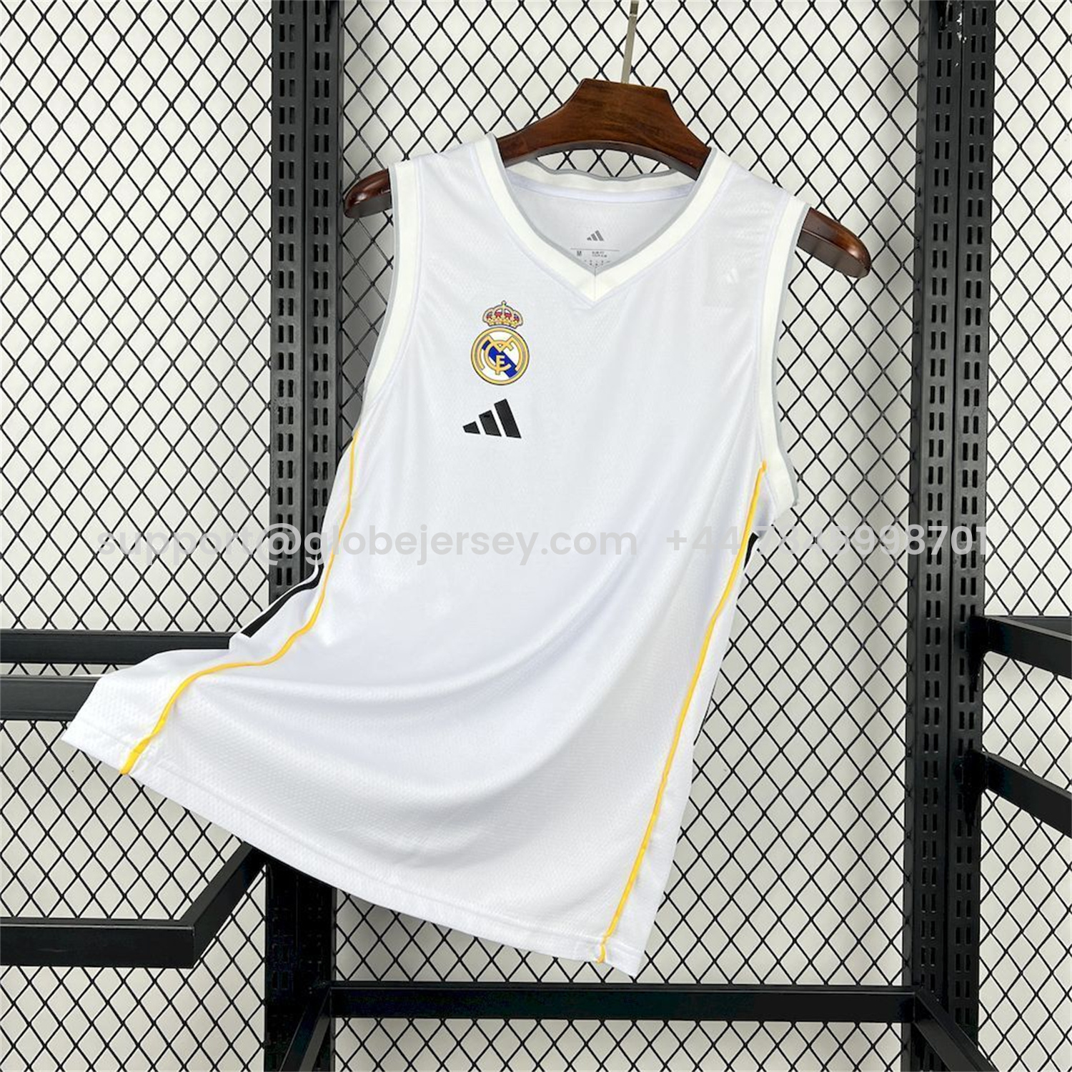 Real Madrid 25-26 White Basketball Training Vest - Fans Version