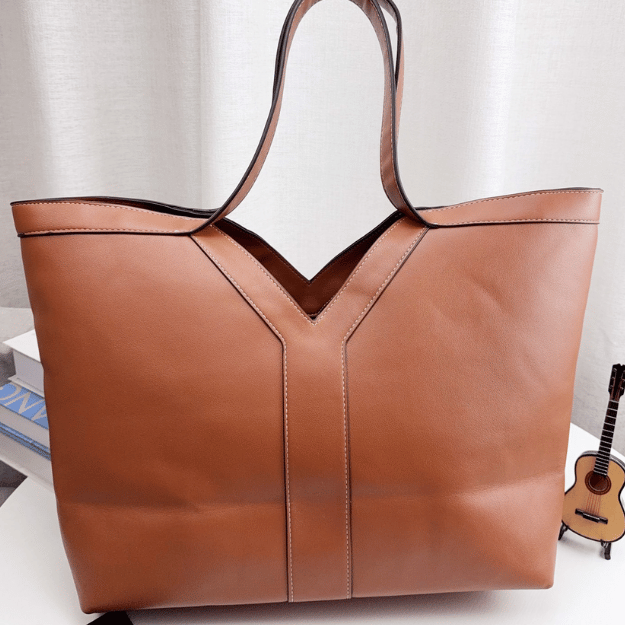 Saint Laurent Y Tote Bag Tan 14.2 Inches 817602AAEC36359