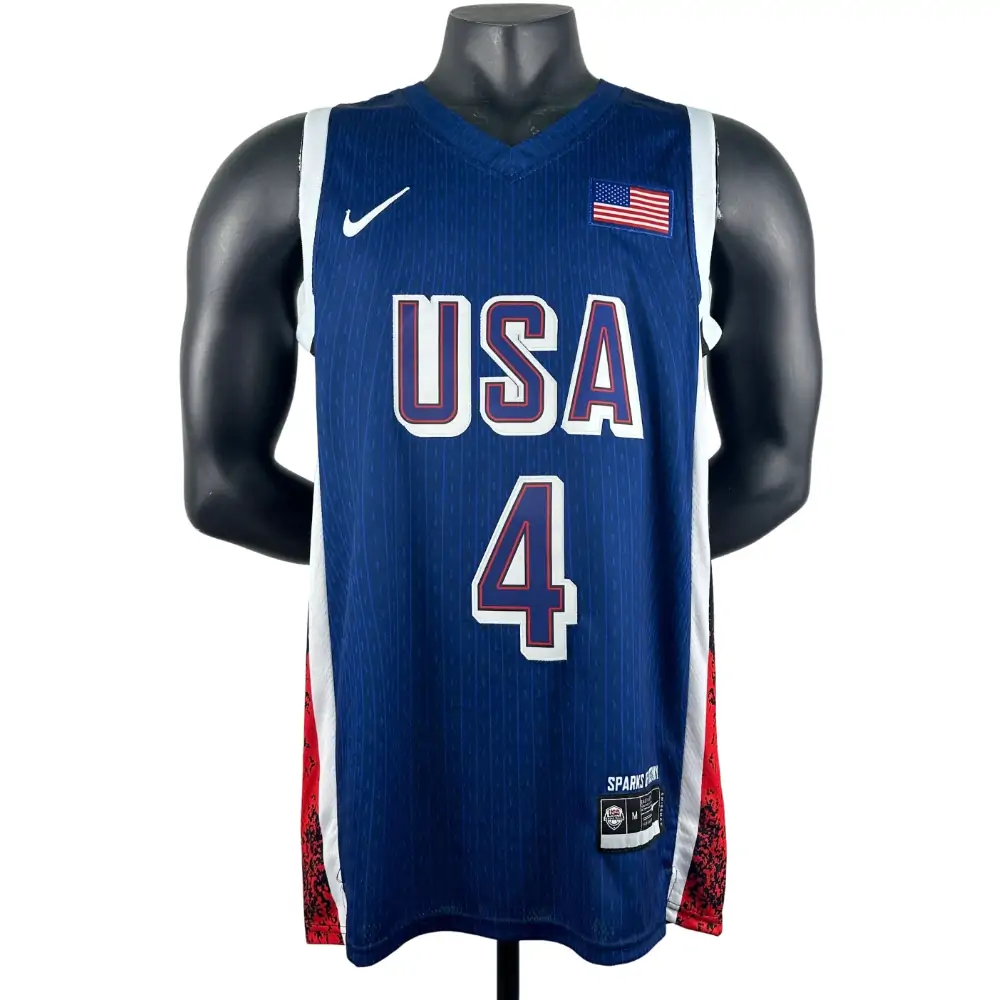 Embroidered 24th season USA team navy blue No. 4 Curry