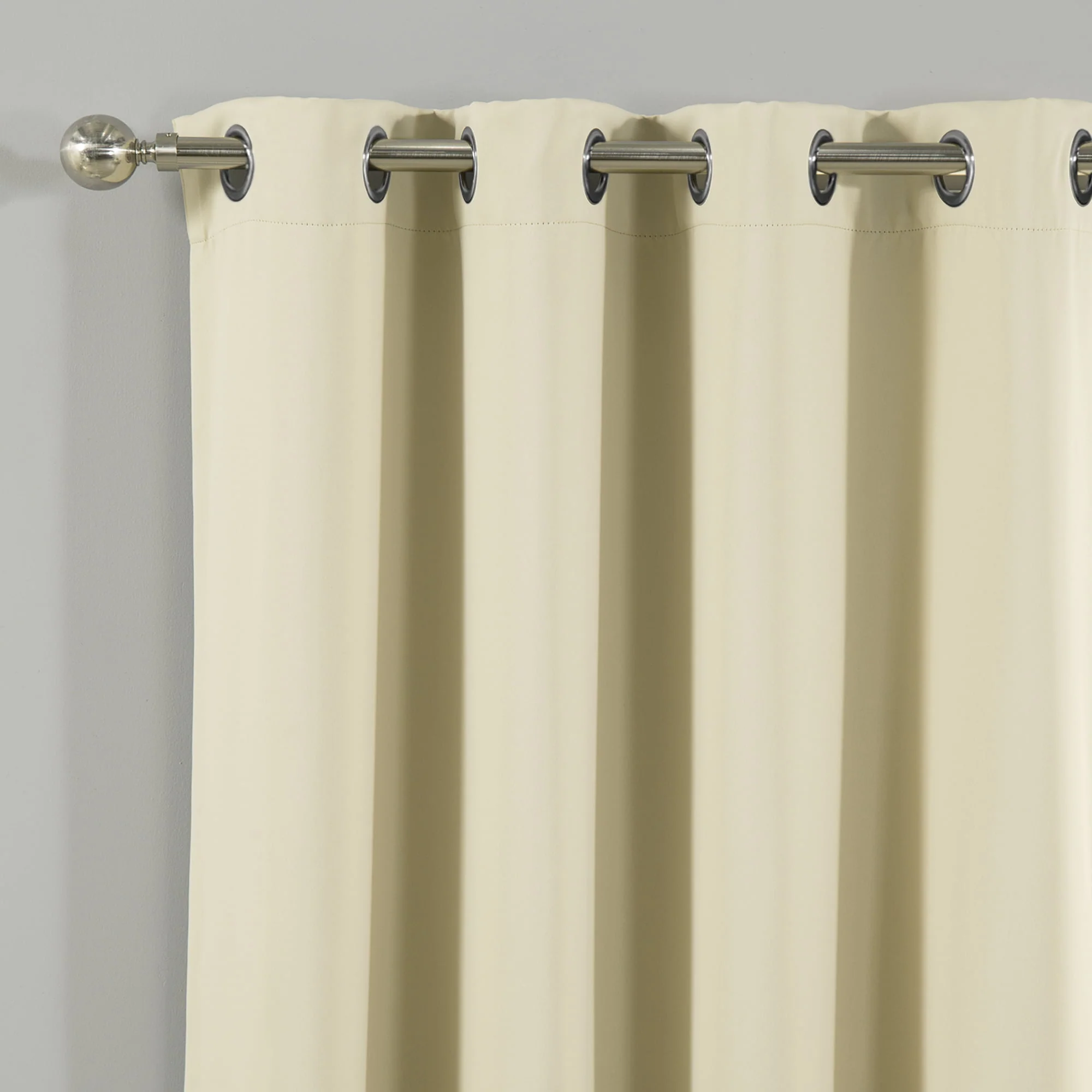 Quality Home Thermal Insulated Blackout Curtains - Stainless Steel Nickel Grommet Top - Beige - 52
