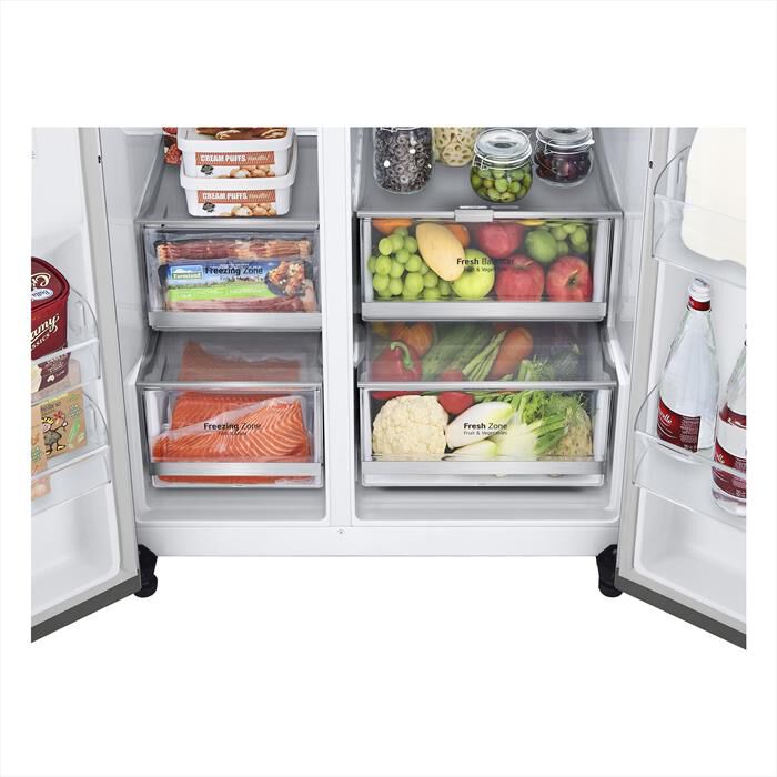 LG - Frigorifero side by side GSLV90PZAD Classe D 635lt-Acciaio inossidabile