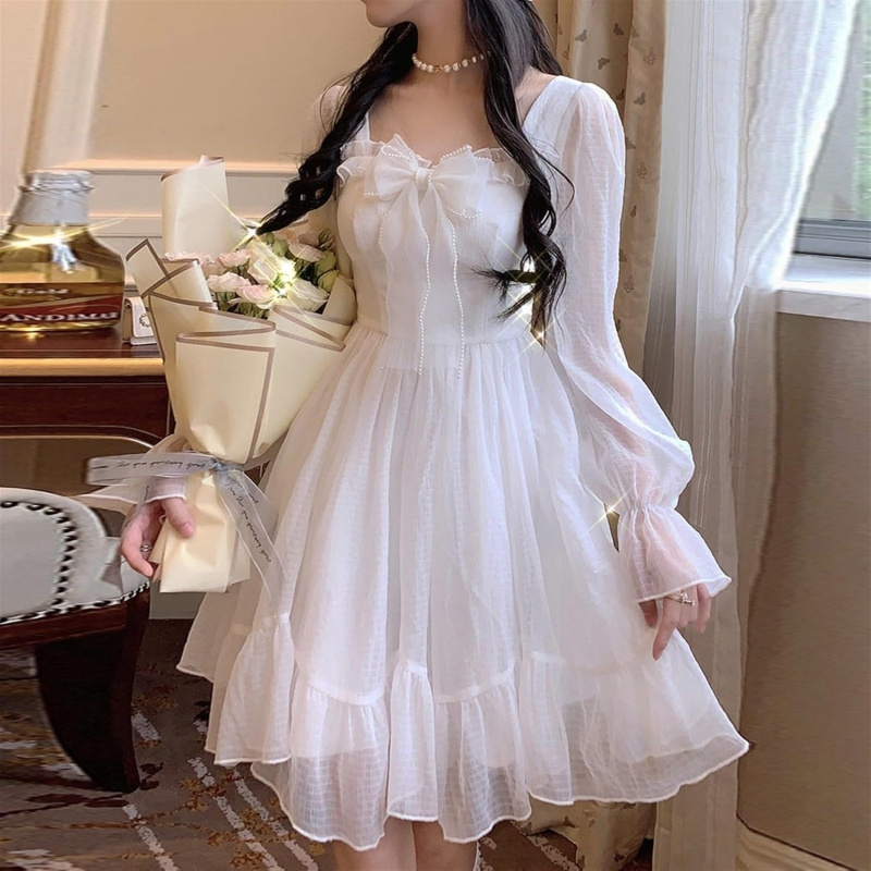 Lolita Dress White Kawaii Dress Women