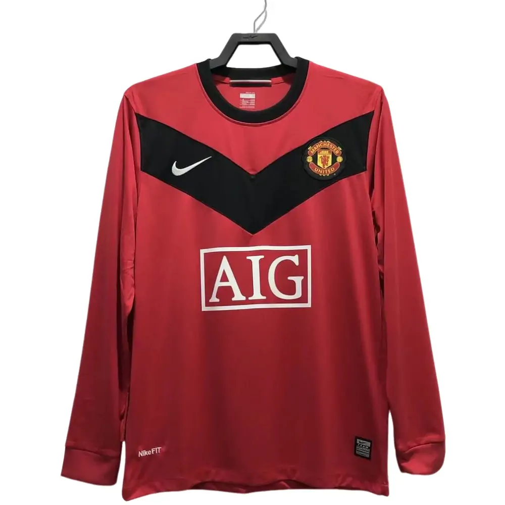 2010 Manchester United Home Long Sleeve Retro Jersey - Fans Edition