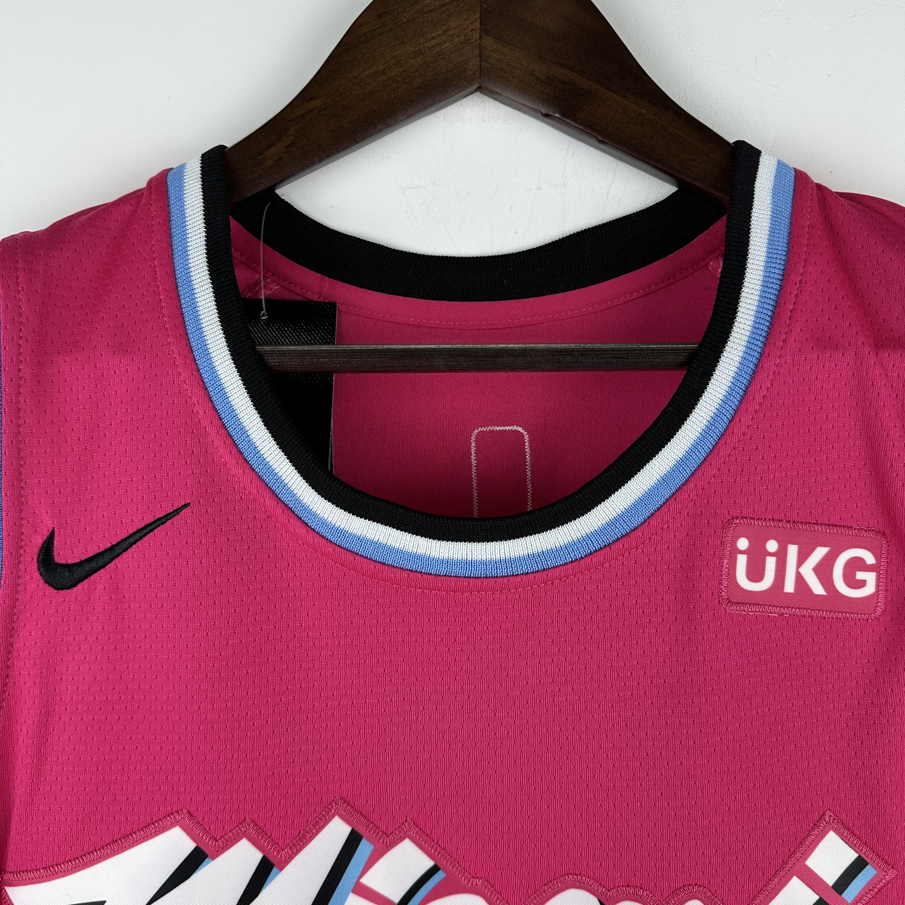 Embroidered Miami Heat Crew Neck Pink #3 Dwyane Wade