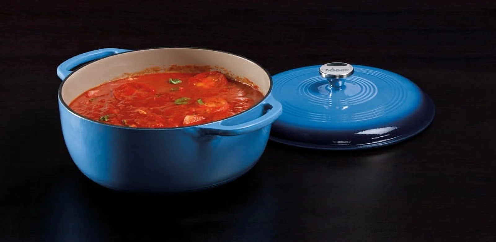 Lodge Enamel Cast Iron 7.5 Quart Dutch Oven, Blue, EC7D33