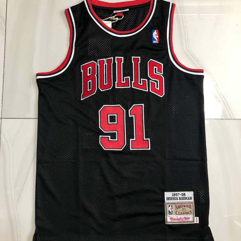 Bulls 91#AU embroidery 97-98 black