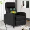 Dkeli Lazy Boy Sofa Recliner Massage Recliner Chair for Living Room,Single Sofa with PU Leather Padded Seat, Modern,Black