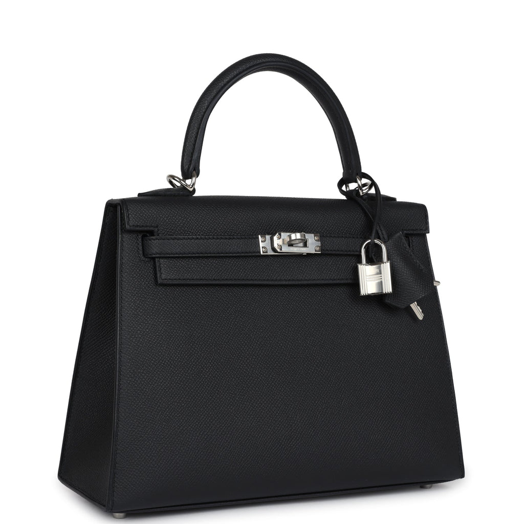 Kelly Sellier 25 Black Epsom Palladium Hardware