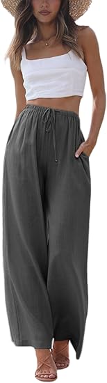 Women's Cotton Linen Summer Palazzo Pants