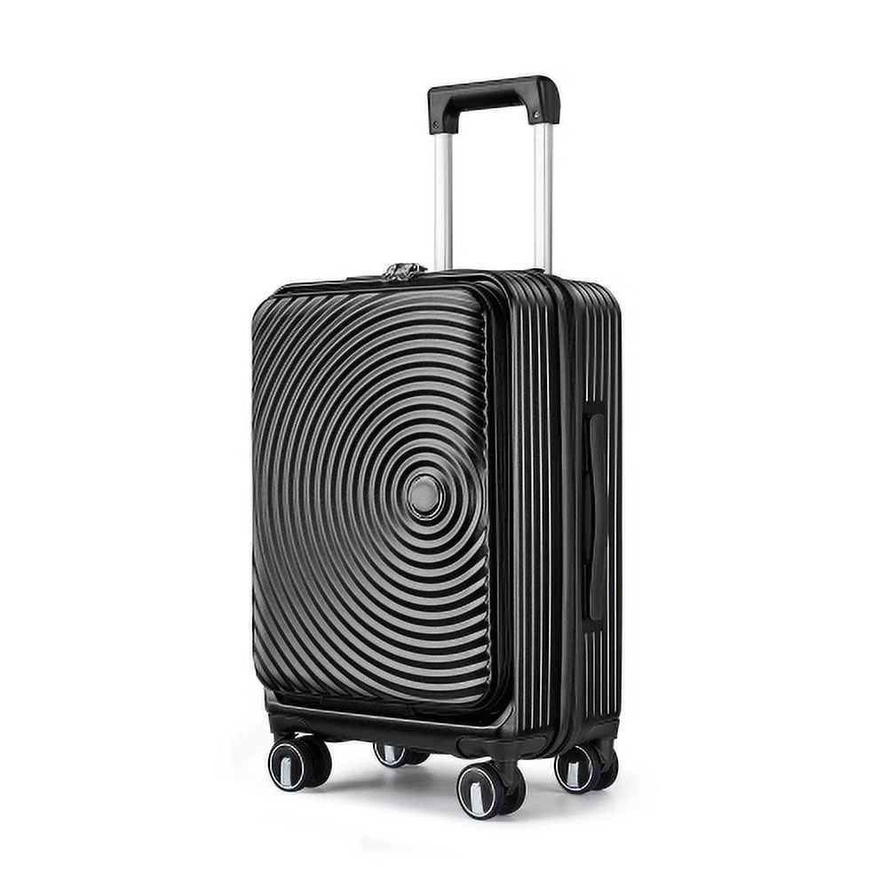 Bailu Luggage Set 3-Piece (20/24/28), Expandable Carry-On Luggage with TSA Lock Airline Approval, 100% PC Hard Shell Lightweight Luggage with Front Pocket and Spinner Wheels (Black)