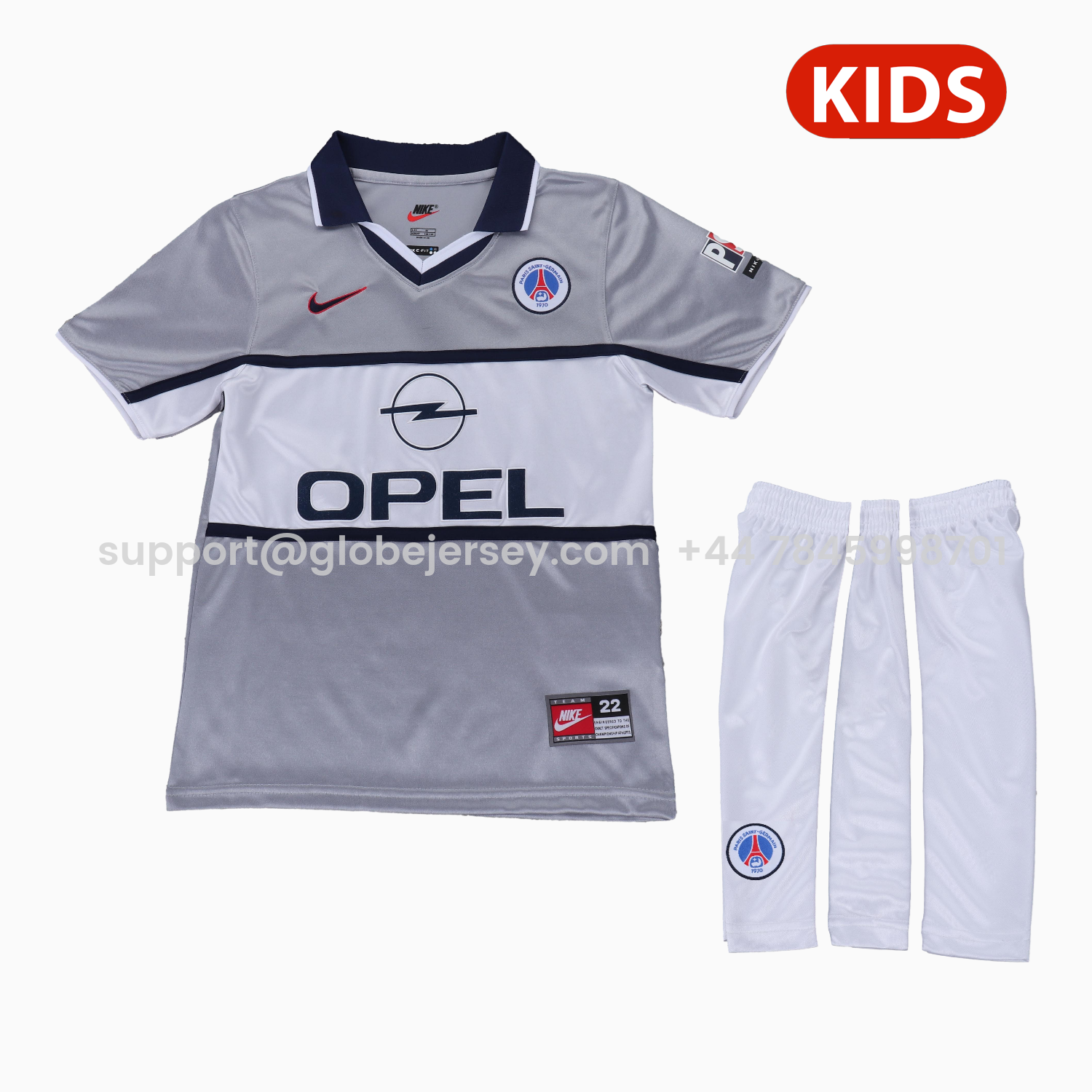 Retro Paris Saint-Germain PSG 2000-01 Away Kids Kit