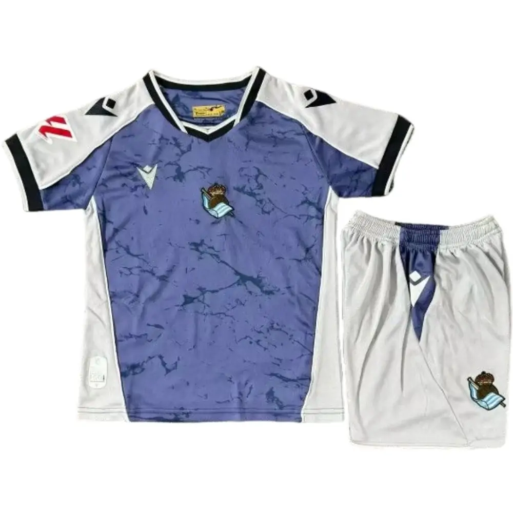 2025-26 Real Sociedad Away Shirt Jersey-Children's suit Fans Edition