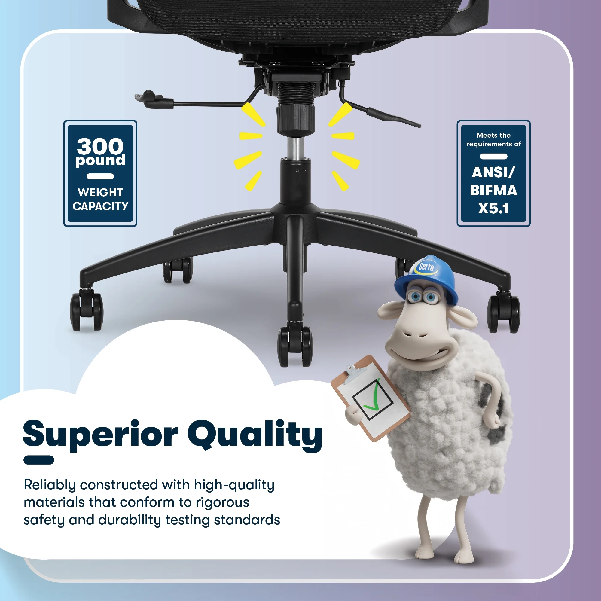 Serta AirHaven SX1100 All-Mesh Ergonomic Chair with Adjustable Headrest, Black