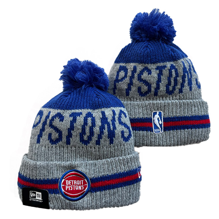 Detroit Pistons New Era Runners Cuffed Knit Hat with Pom