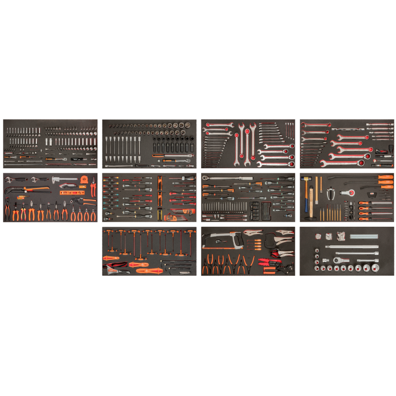 BAHCO 758 Piece Tool Box Set with 53 12 Drawer Red Roller Cabinet